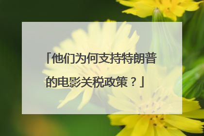 他们为何支持特朗普的电影关税政策？