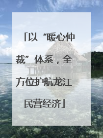 以“暖心仲裁”体系，全方位护航龙江民营经济