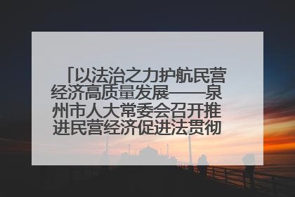 以法治之力护航民营经济高质量发展——泉州市人大常委会召开推进民营经济促进法贯彻实施座谈会