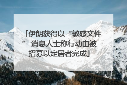 伊朗获得以“敏感文件” 消息人士称行动由被招募以定居者完成