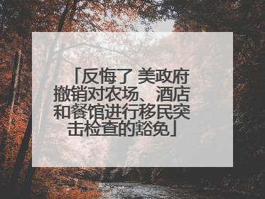 反悔了 美政府撤销对农场、酒店和餐馆进行移民突击检查的豁免