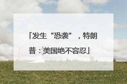 发生“恐袭”，特朗普：美国绝不容忍