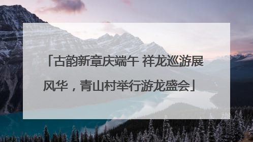 古韵新章庆端午 祥龙巡游展风华，青山村举行游龙盛会