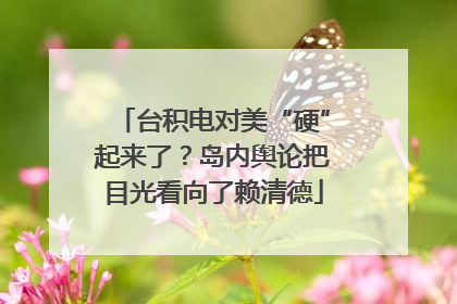 台积电对美“硬”起来了？岛内舆论把目光看向了赖清德