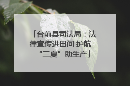 台前县司法局：法律宣传进田间 护航“三夏”助生产