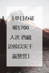 单日办证破1700人次 西藏边检以实干赢赞誉