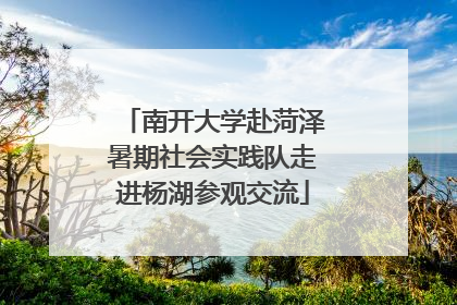 南开大学赴菏泽暑期社会实践队走进杨湖参观交流