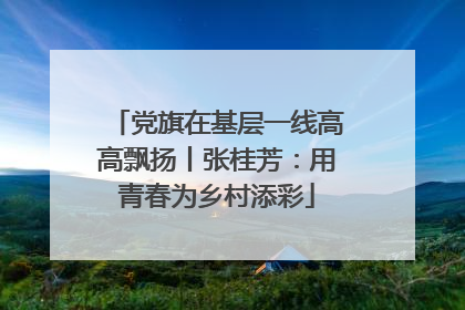 党旗在基层一线高高飘扬丨张桂芳：用青春为乡村添彩
