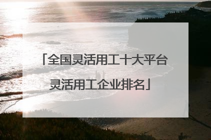 全国灵活用工十大平台 灵活用工企业排名