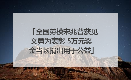 全国劳模宋兆普获见义勇为表彰 5万元奖金当场捐出用于公益