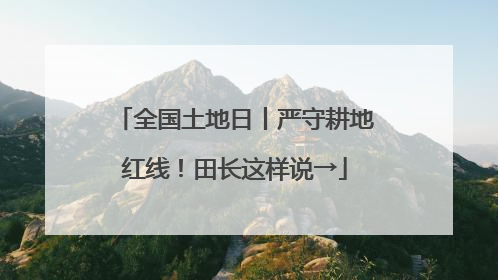 全国土地日丨严守耕地红线！田长这样说→