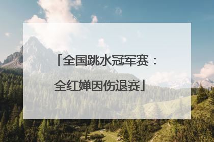 全国跳水冠军赛：全红婵因伤退赛