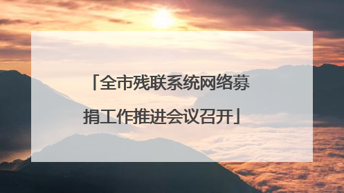 全市残联系统网络募捐工作推进会议召开