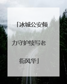 冰城公安倾力守护续写老街风华