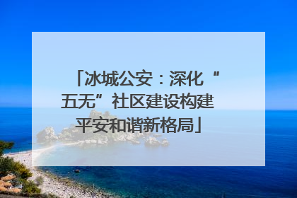 冰城公安：深化“五无”社区建设构建平安和谐新格局