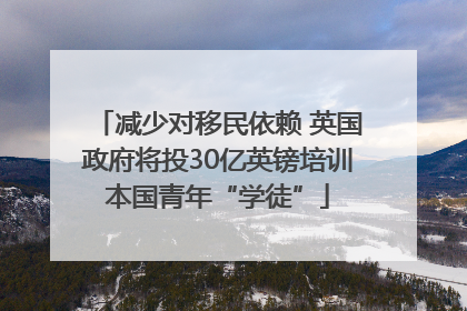 减少对移民依赖 英国政府将投30亿英镑培训本国青年“学徒”
