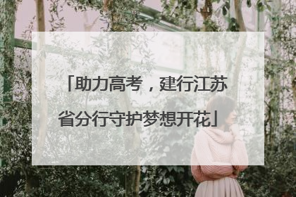 助力高考，建行江苏省分行守护梦想开花