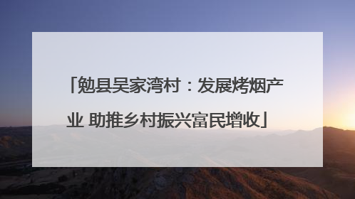 勉县吴家湾村：发展烤烟产业 助推乡村振兴富民增收