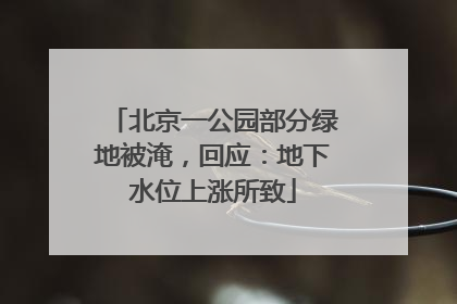 北京一公园部分绿地被淹，回应：地下水位上涨所致