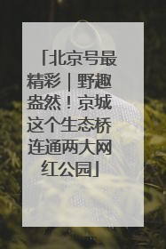 北京号最精彩|野趣盎然!京城这个生态桥连通两大网红公园