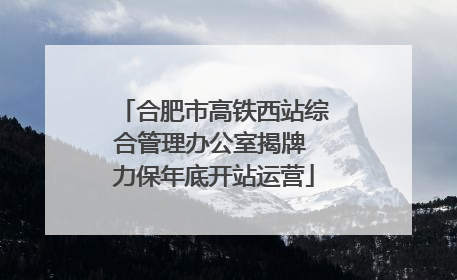 合肥市高铁西站综合管理办公室揭牌 力保年底开站运营