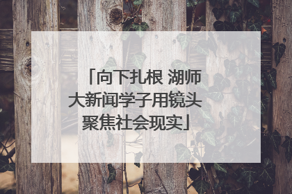 向下扎根 湖师大新闻学子用镜头聚焦社会现实