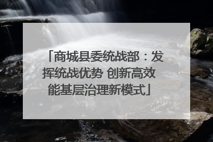 商城县委统战部：发挥统战优势 创新高效能基层治理新模式