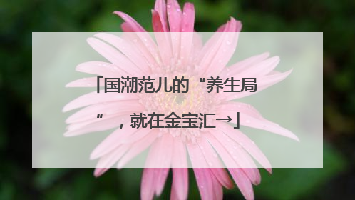 国潮范儿的“养生局”，就在金宝汇→
