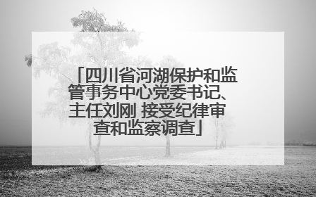 四川省河湖保护和监管事务中心党委书记、主任刘刚 接受纪律审查和监察调查