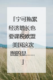 宁可拖累经济增长也要课税欧盟 美国这次图的是……