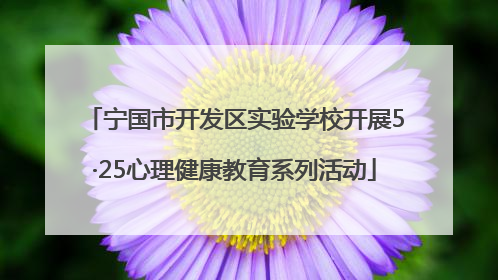 宁国市开发区实验学校开展5·25心理健康教育系列活动