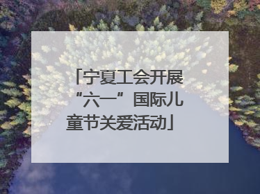 宁夏工会开展“六一”国际儿童节关爱活动