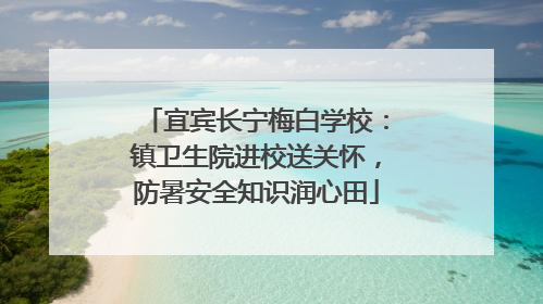 宜宾长宁梅白学校：镇卫生院进校送关怀，防暑安全知识润心田