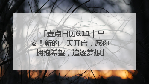 壹点日历6.11｜早安！新的一天开启，愿你拥抱希望，追逐梦想