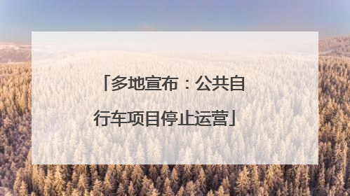 多地宣布：公共自行车项目停止运营