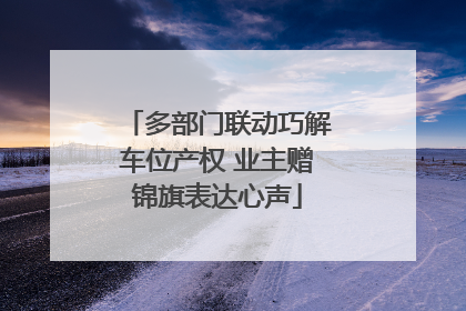 多部门联动巧解车位产权 业主赠锦旗表达心声
