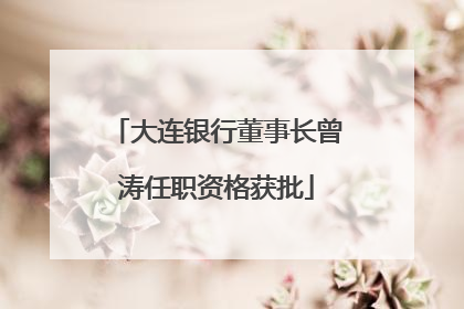 大连银行董事长曾涛任职资格获批