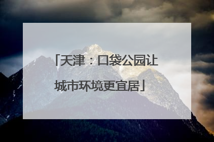 天津：口袋公园让城市环境更宜居