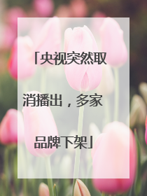 央视突然取消播出，多家品牌下架