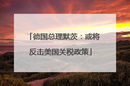 德国总理默茨：或将反击美国关税政策