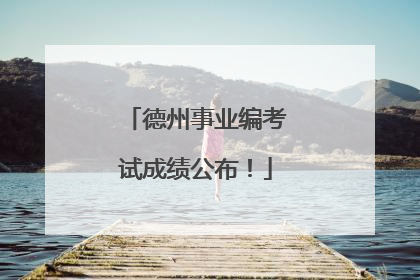 德州事业编考试成绩公布！