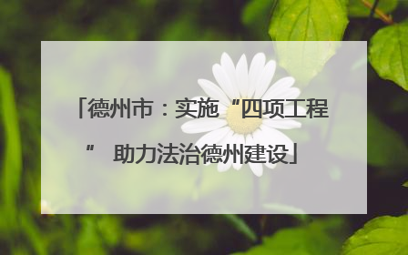 德州市：实施“四项工程” 助力法治德州建设