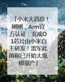 小米大消息！刚刚，Arm官方认证：玄戒O1芯片由小米自主研发！雷军此前称已开始大规模量产