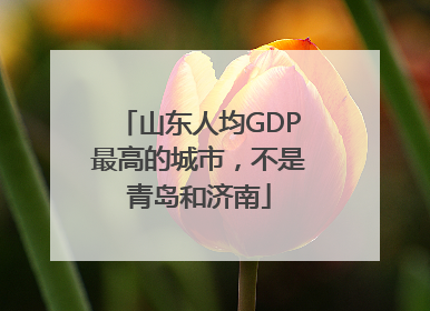 山东人均GDP最高的城市，不是青岛和济南
