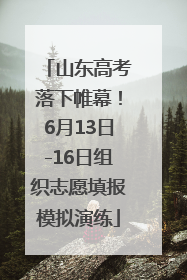 山东高考落下帷幕！6月13日-16日组织志愿填报模拟演练
