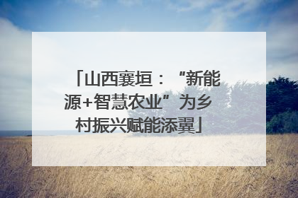山西襄垣：“新能源+智慧农业”为乡村振兴赋能添翼