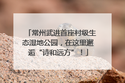 常州武进首座村级生态湿地公园，在这里邂逅“诗和远方”！