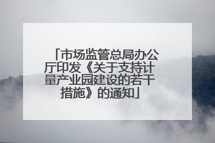 市场监管总局办公厅印发《关于支持计量产业园建设的若干措施》的通知