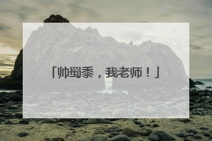帅蜀黍，我老师！