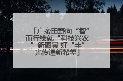 广袤田野向“智”而行绘就“科技兴农”新图景 好“丰”光传递新希望
